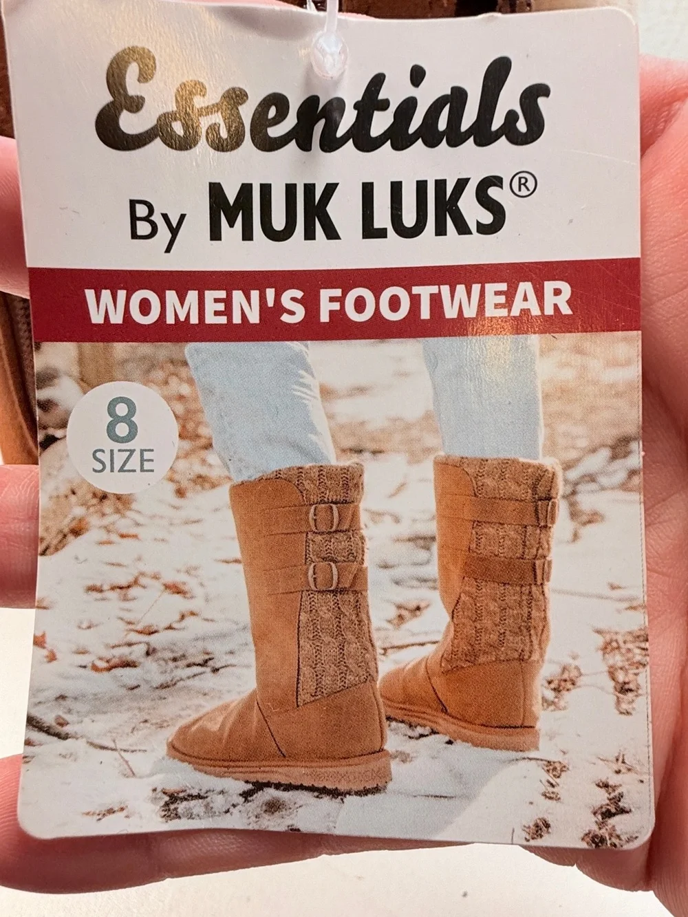 MUK LUKS Essentials Platform Ankle Boots Chestnut Faux Fur Fold Over Womens 8